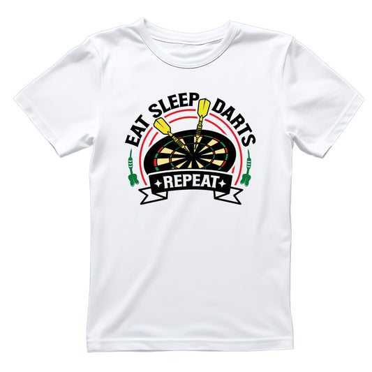 Eat Sleep Darts Repeat T-Shirt | Darts Graphic Tee | Sports Shirt