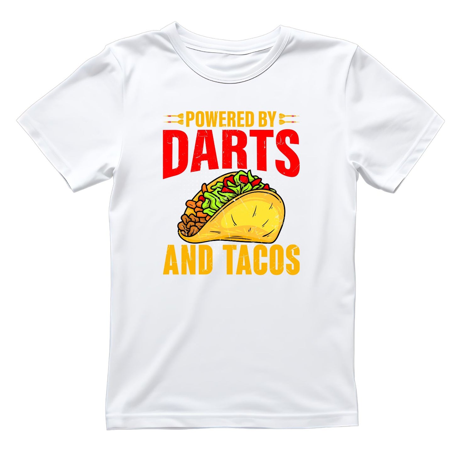 Powered By Darts And Tacos T-Shirt | Darts Graphic Tee | Sports Shirt