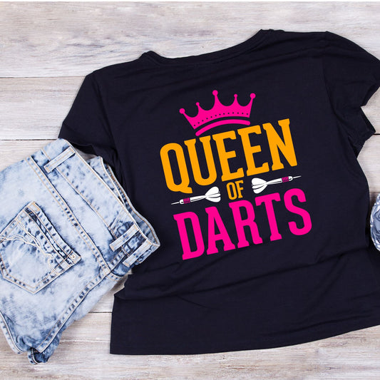 Queen Of Darts T-Shirt | Darts Graphic Tee | Sports Shirt