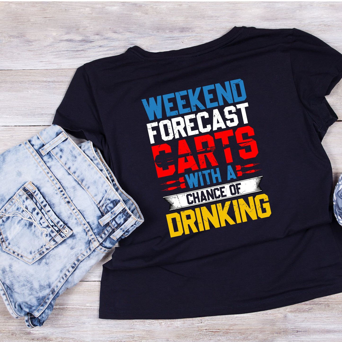 Weekend Forecast Darts With A Chance Of Drinking T-Shirt | Darts Graphic Tee | Sports Shirt