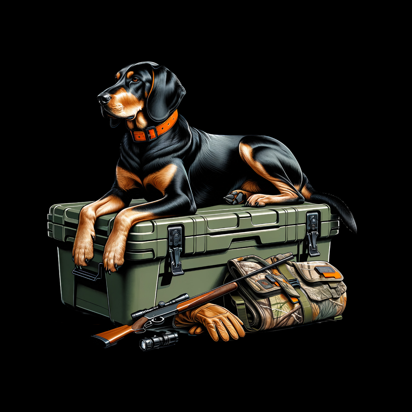 Black & Tan Coonhound Hunting Dog T-shirt | Graphic Tee | Printed Shirt | Animal Lover | Dogs | Rifle Hunting | Hunting Season | Outdoor Sportsman | Sporting Dog