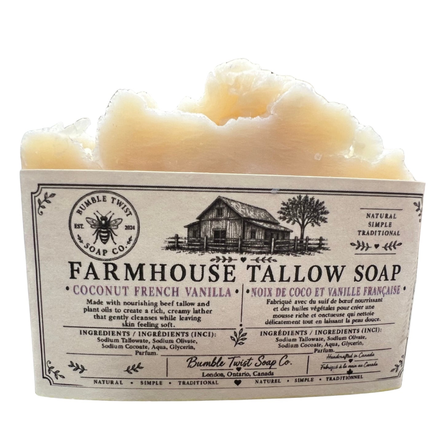 Coconut & French Vanilla Farmhouse Tallow Soap