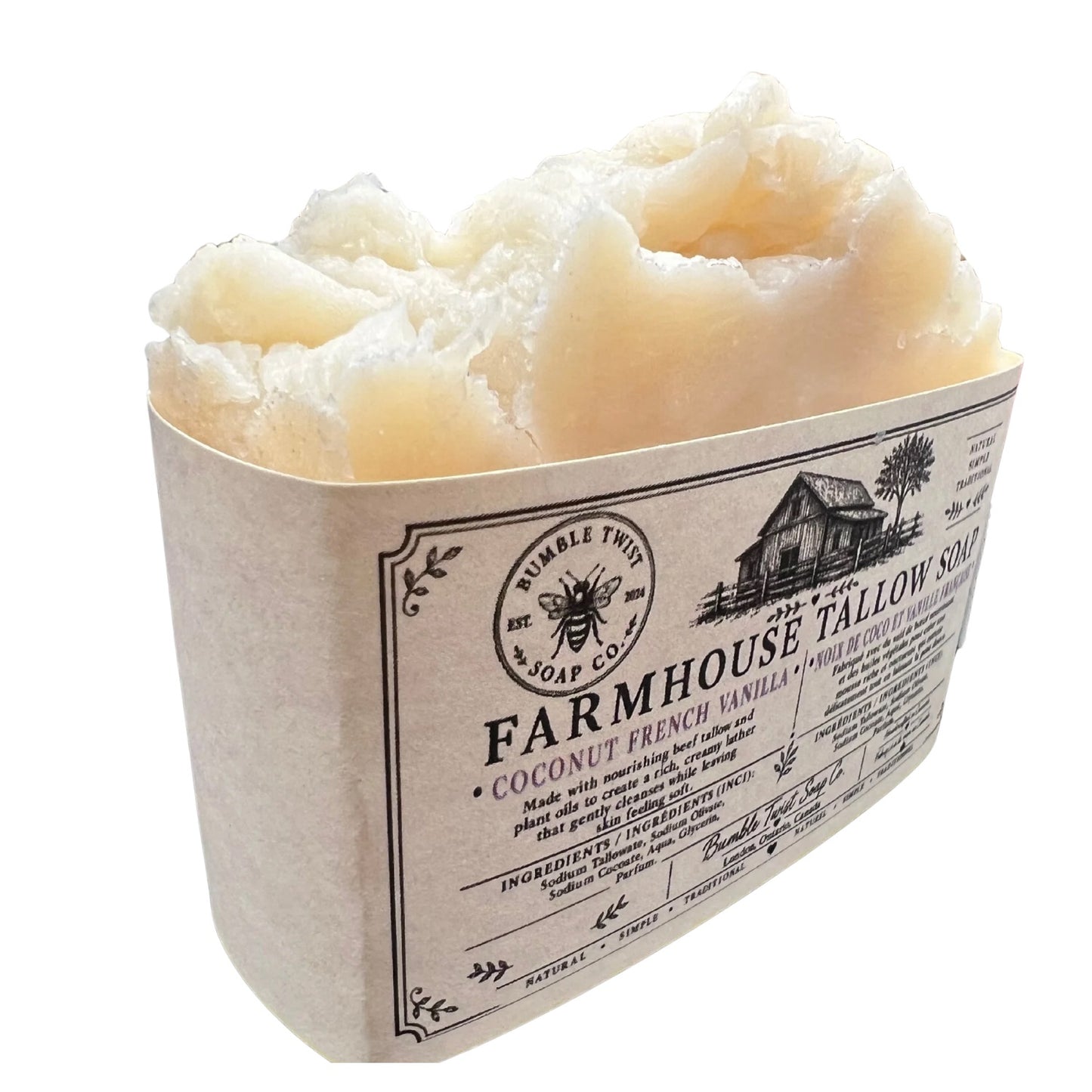 Coconut & French Vanilla Farmhouse Tallow Soap