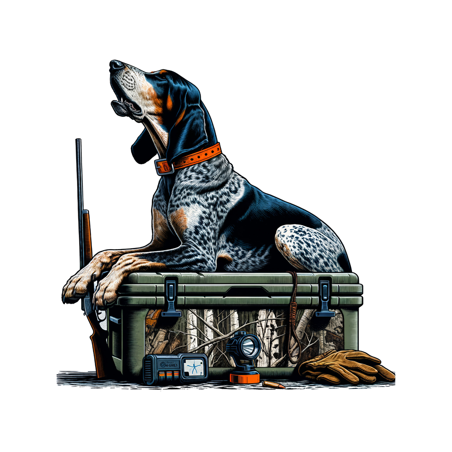 Bluetick Coonhound – Loyal Hunting Dog & Ultimate Tracker T-shirt | Graphic Tee | Printed Shirt | Animal Lover | Dogs | Rifle Hunting | Hunting Season | Outdoor Sportsman | Sporting Dog