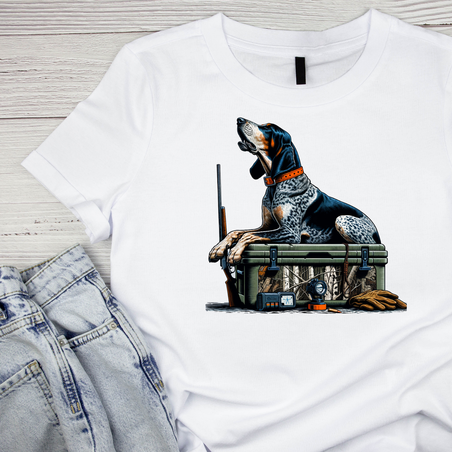 Bluetick Coonhound – Loyal Hunting Dog & Ultimate Tracker T-shirt | Graphic Tee | Printed Shirt | Animal Lover | Dogs | Rifle Hunting | Hunting Season | Outdoor Sportsman | Sporting Dog
