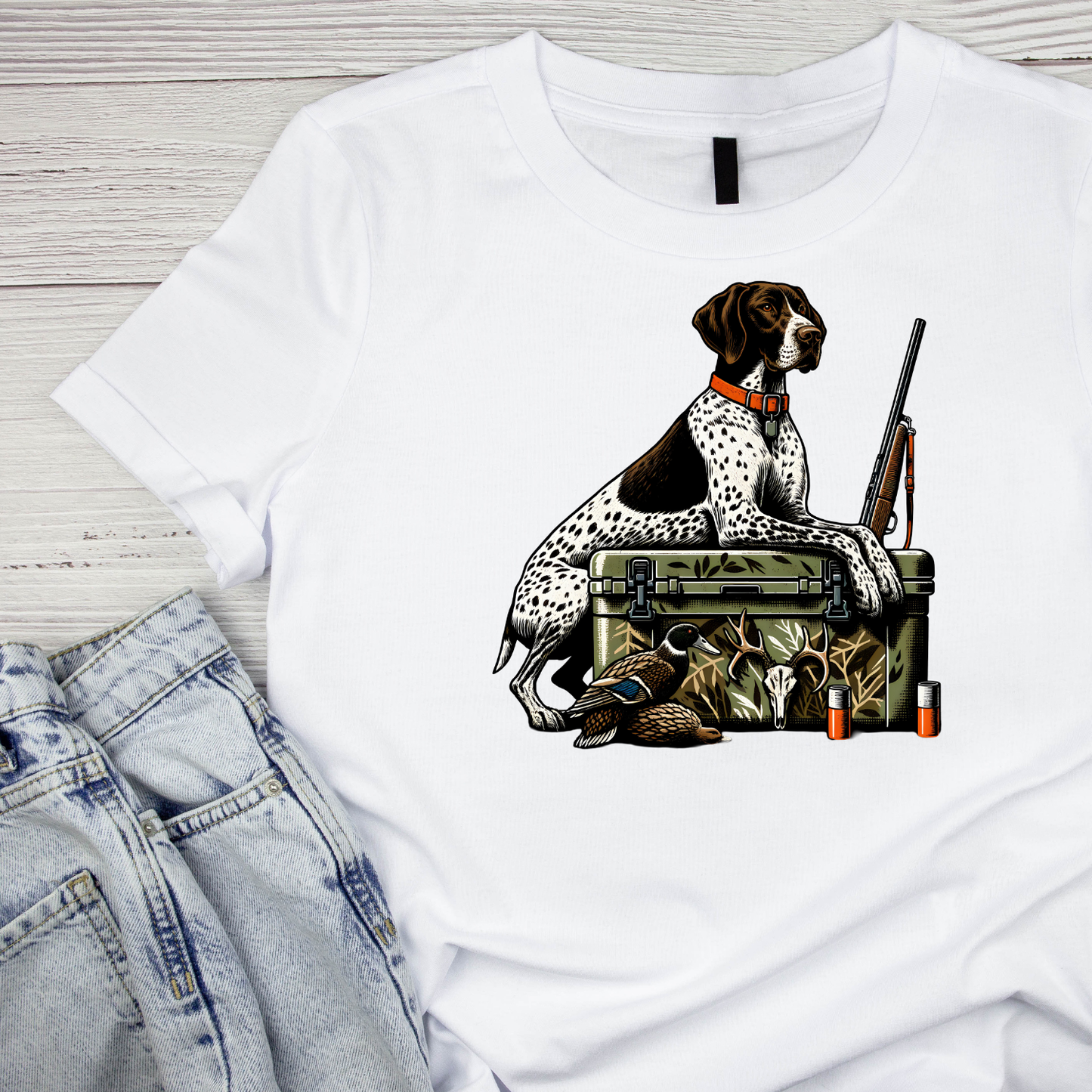 German Shorthaired Pointer Born to Hunt Duck T-shirt | Graphic Tee | Printed Shirt | Animal Lover | Dogs | Rifle Hunting | Hunting Season | Outdoor Sportsman | Sporting Dog