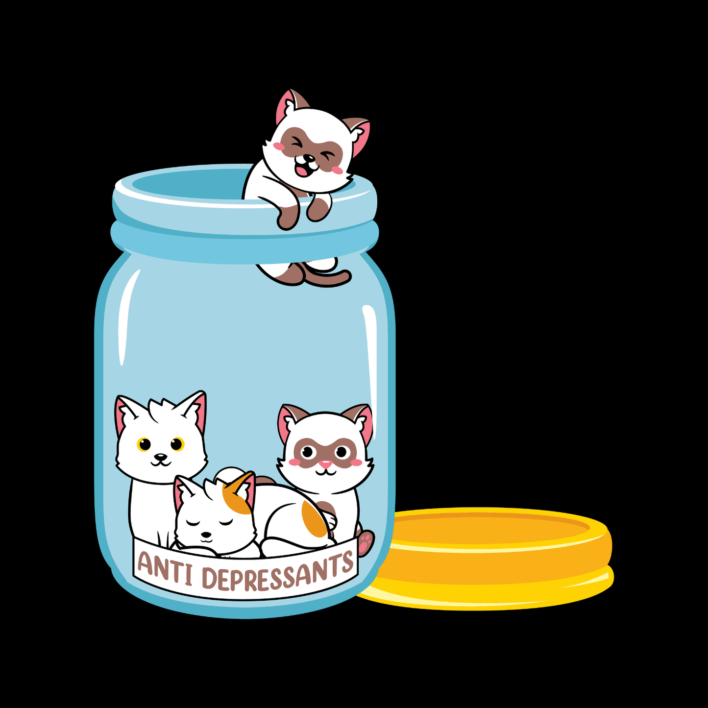 Cat Anti Depressants Pill T-Shirt| Cat Kitten Kitty | Joke Sarcastic Funny | Graphic Tee | Printed Shirt