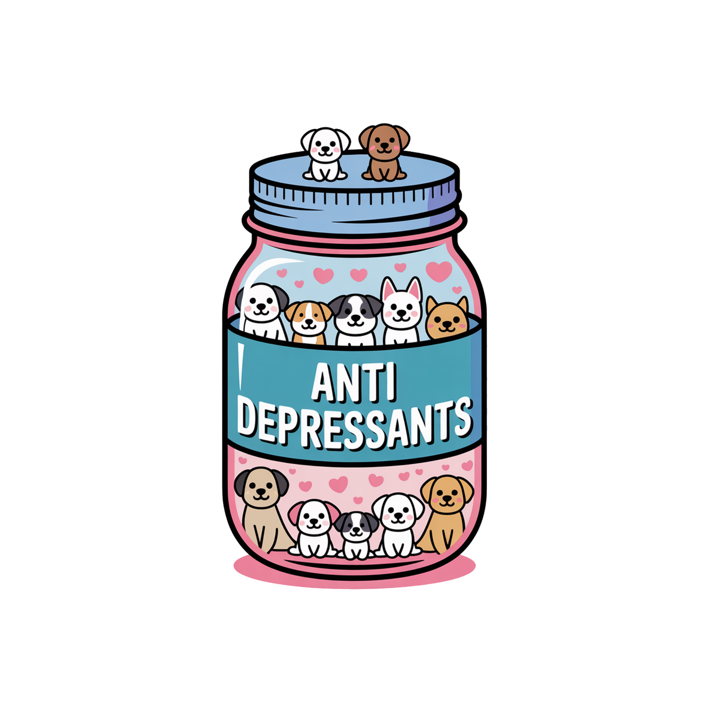 Dog Anti Depressants Pill Bottle T-shirt | Graphic Tee | Printed Shirt | Animal Lover | Dogs | Funny Joke | Cute