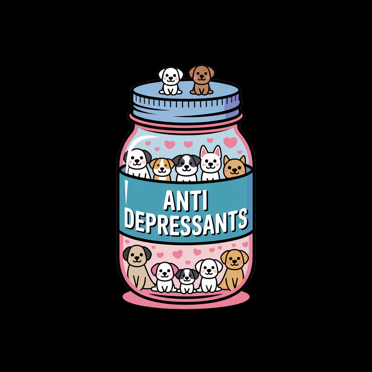 Dog Anti Depressants Pill Bottle T-shirt | Graphic Tee | Printed Shirt | Animal Lover | Dogs | Funny Joke | Cute