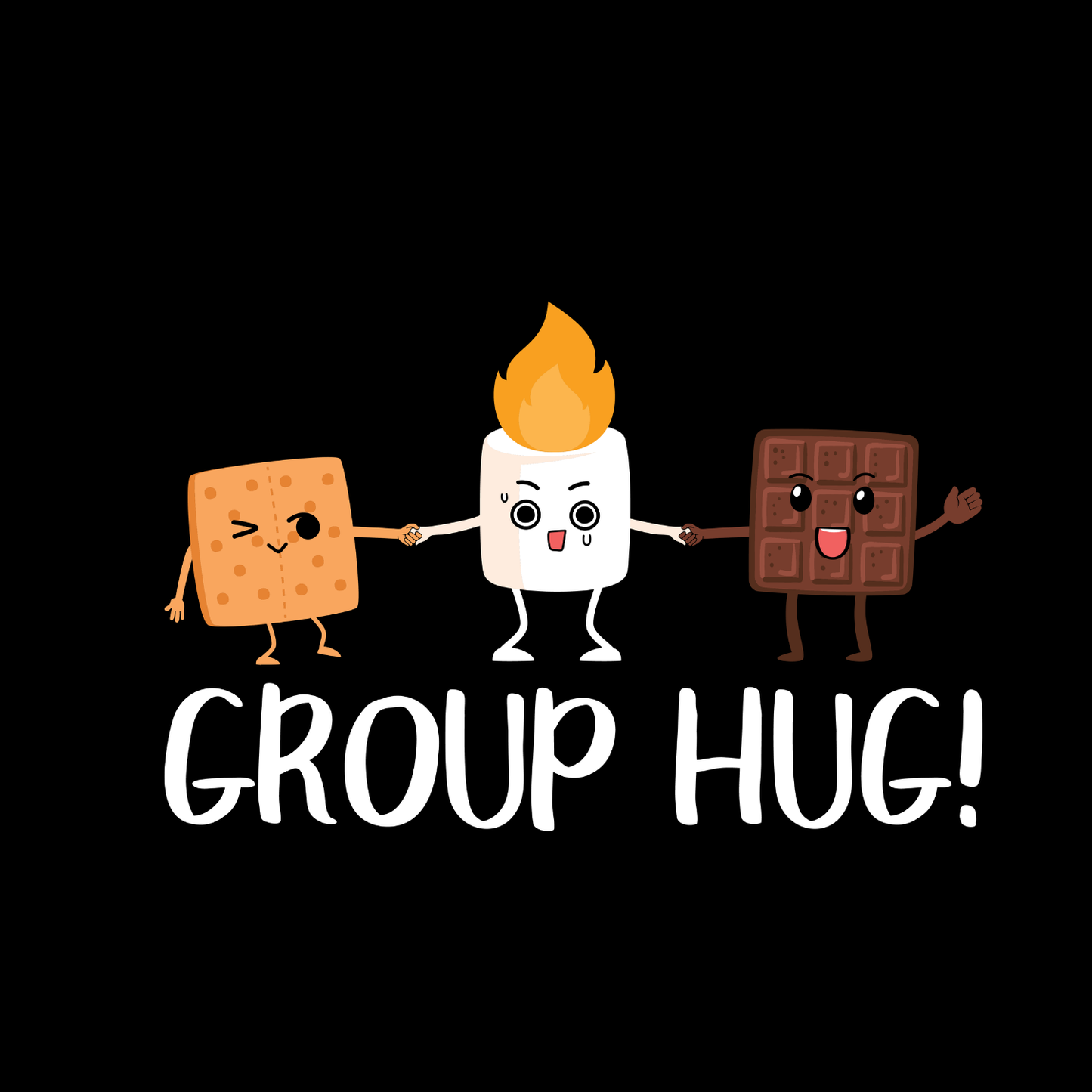 Group Hug S’mores Camping T-Shirt| Funny Campfire | Sarcastic Graphic Tee | Printed Shirt | Camper Life | Nature Lover
