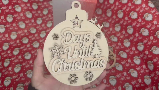 Handmade Wood Laser Cut Christmas Countdown Ornament | Holiday Wall Calendar | Perfect Pre-Christmas Gift